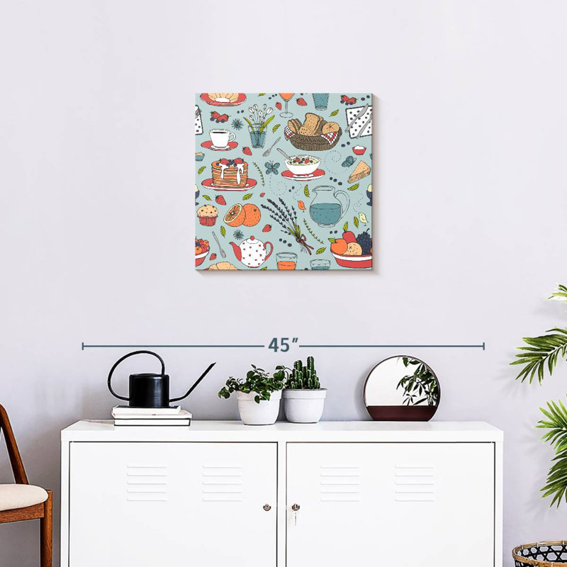 Senne Breakfast Food Pattern, 20" H x 20" W
