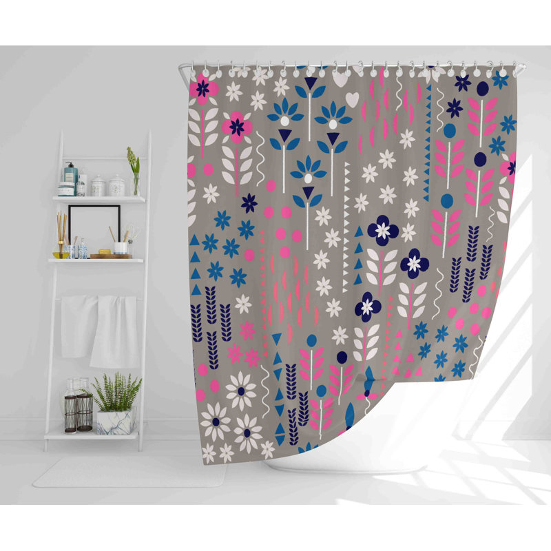 Flick Polyester Shower Curtain, 168cm H x 168cm W