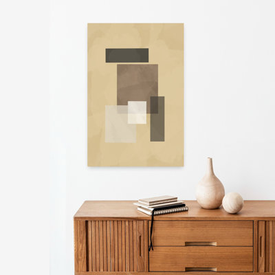 Geometry Art Earth Colors No 2 by Sannel Larson - Wrapped Canvas Print