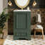 Meuble-lavabo de salle de bain avec lavabo en céramique, porte à fermeture en douceur et tablette réglable en forme de U-1068547573