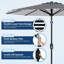 Parasol de patio 10 pi, 8 baleines robustes, avec manivelle et inclinaison à bouton-poussoir-85726189