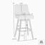 Tabouret de bar pivotant rembourré en bois massif Wasser avec siège en tissu-1018896989-1018896978-1028883755