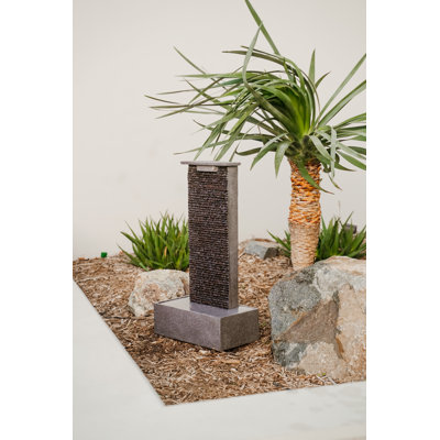 Fontaine à cascade surélevée avec piédestal et pompe d'arrêt automatique 32,5 "Amaara