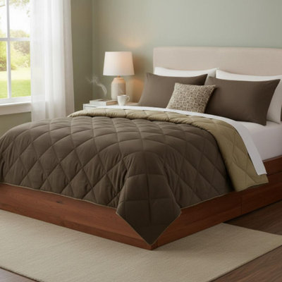 Ensemble de couette réversible en duvet synthétique 3M Scotchgard Diamond Quilting pour lit simple/simple XL