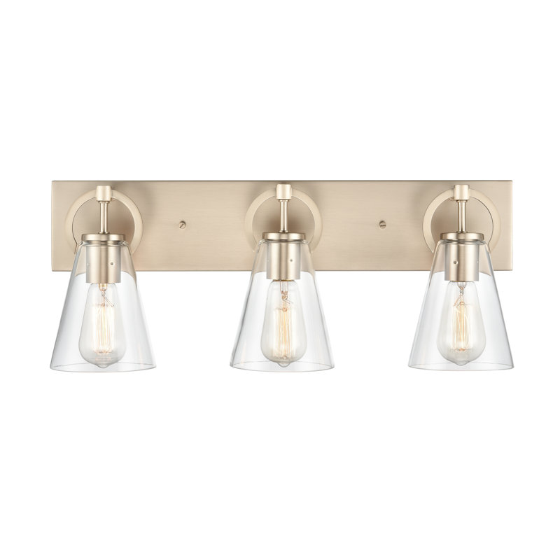 Ensemble de meuble-lavabo 3 lumières Harnell Champange, Trois lumières, H 9 po x l 23 po x P 6,5 po