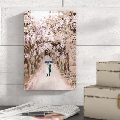 " Couple Walking Blush Forest Path "