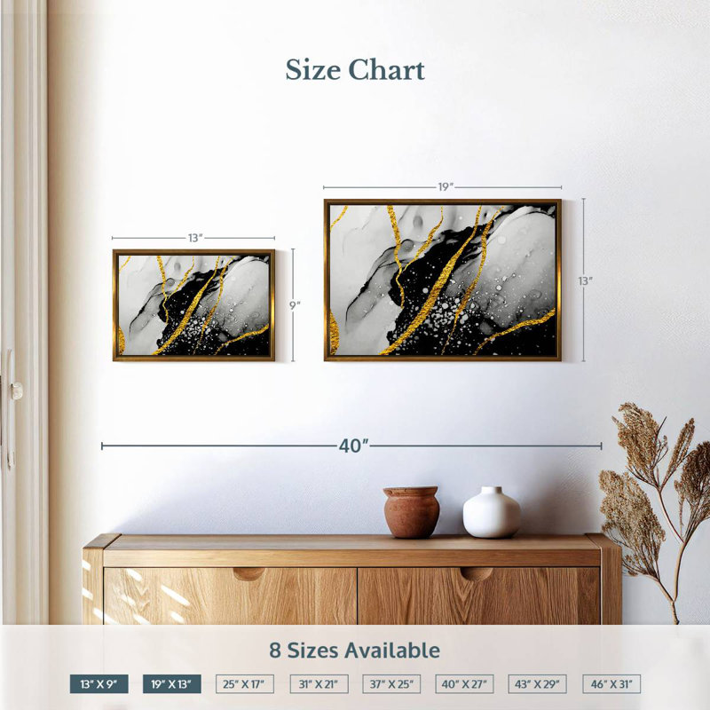 Gold Foil Catriona, 19" X 13", Floating Frame Gold