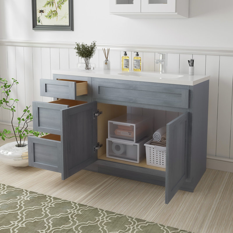 Base de meuble-lavabo simple 54 po seulement, Argent