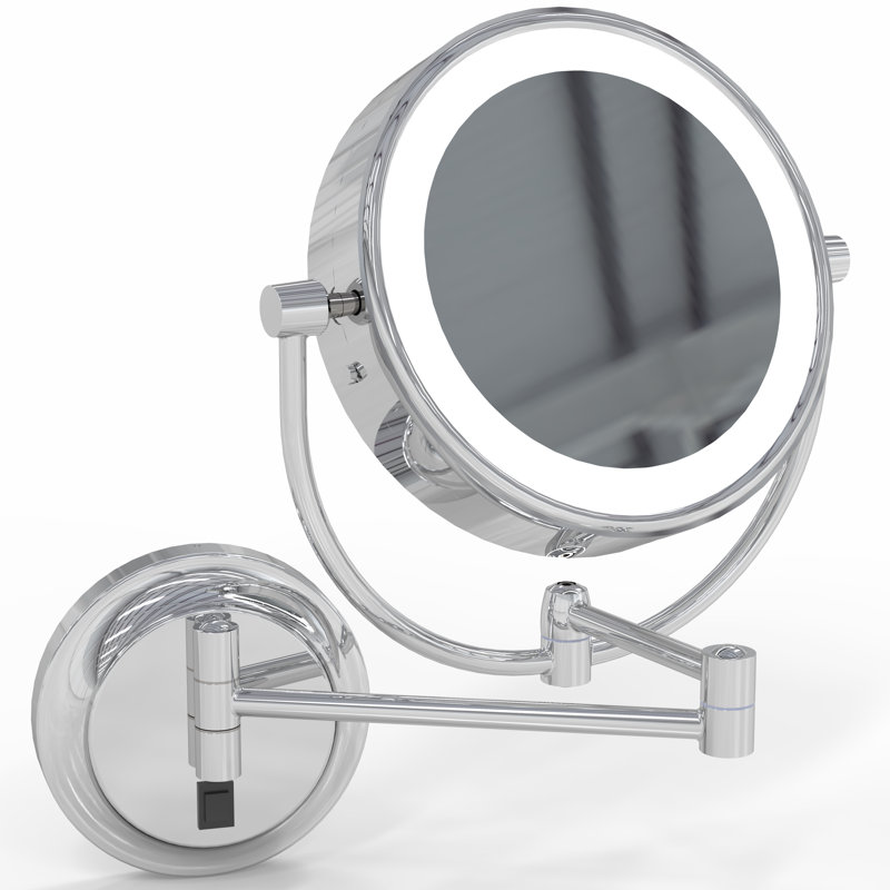 Neo Modern Chrome LED Wall Mounted Magnifying Mirror