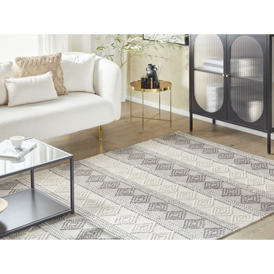 Jeffenese Geometric Wool Hand Woven Area Rug