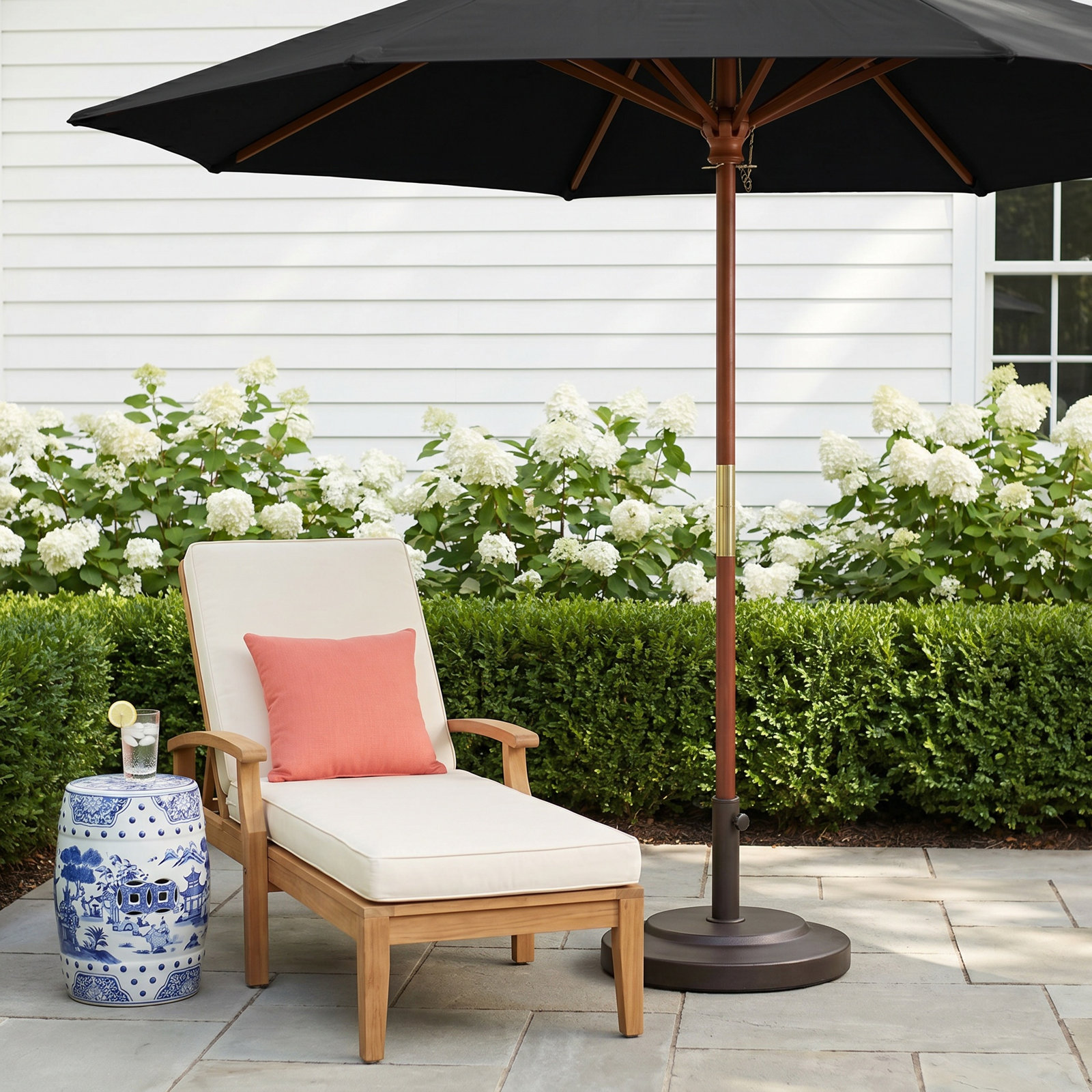 Manford 108'' Outdoor Umbrella, Black - Pacifica