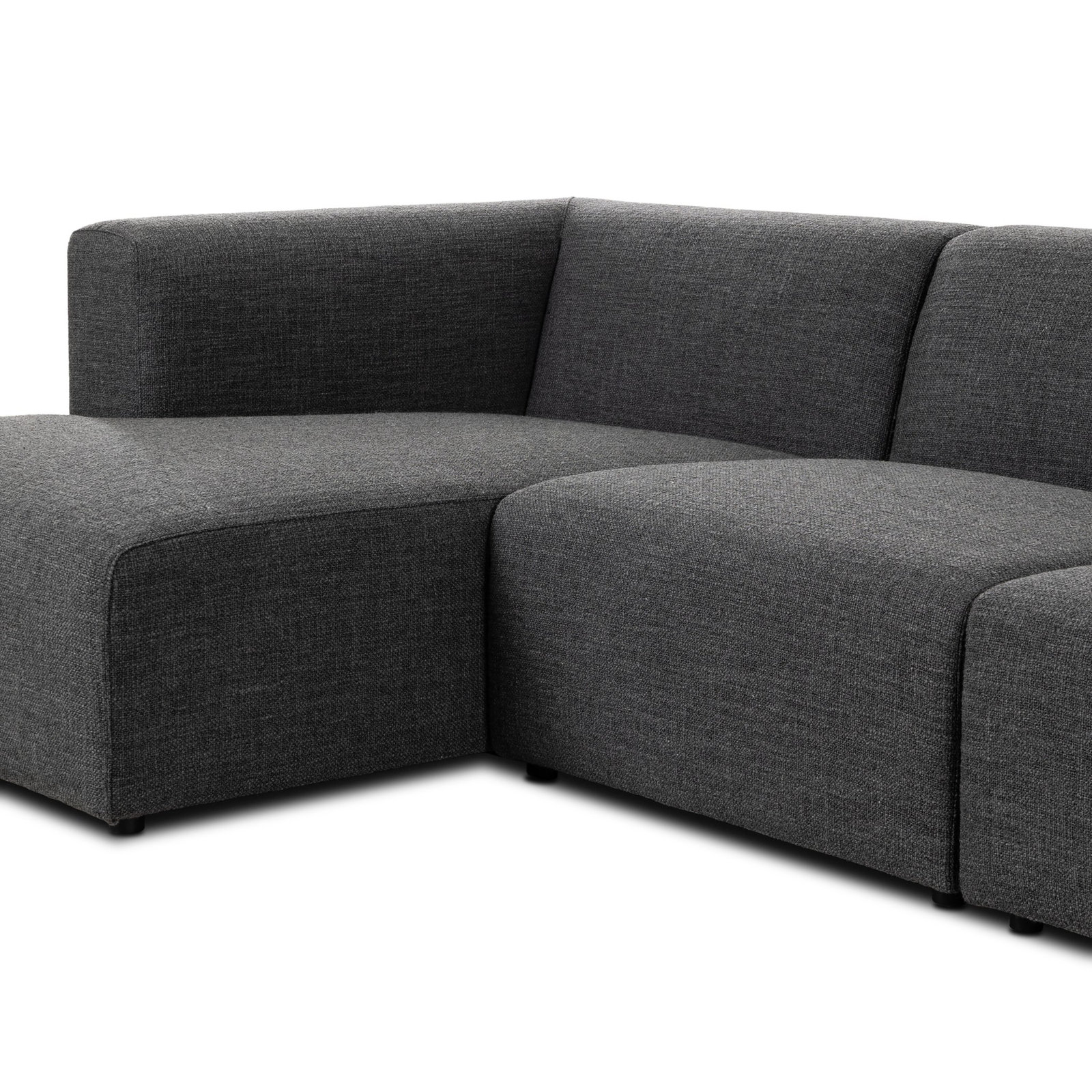 Sofa and Chaise, Left Hand Facing, Saxon Charcoal Polyester Blend