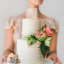 Surmatelas à gâteau de mariage hibiscus géométrique
