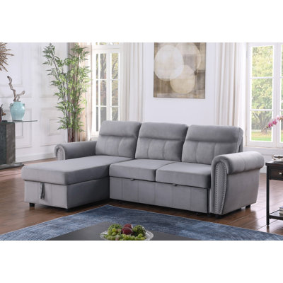 Canapé-lit modulaire réversible en tissu 96,5 po