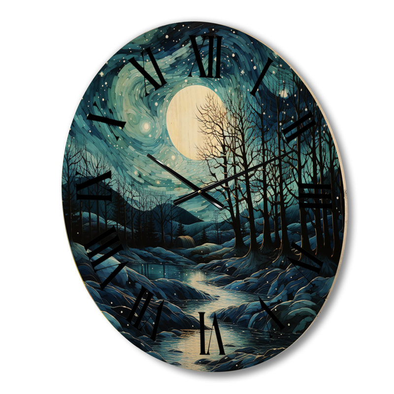 Horloge murale en bois massif Meave, Moyenne