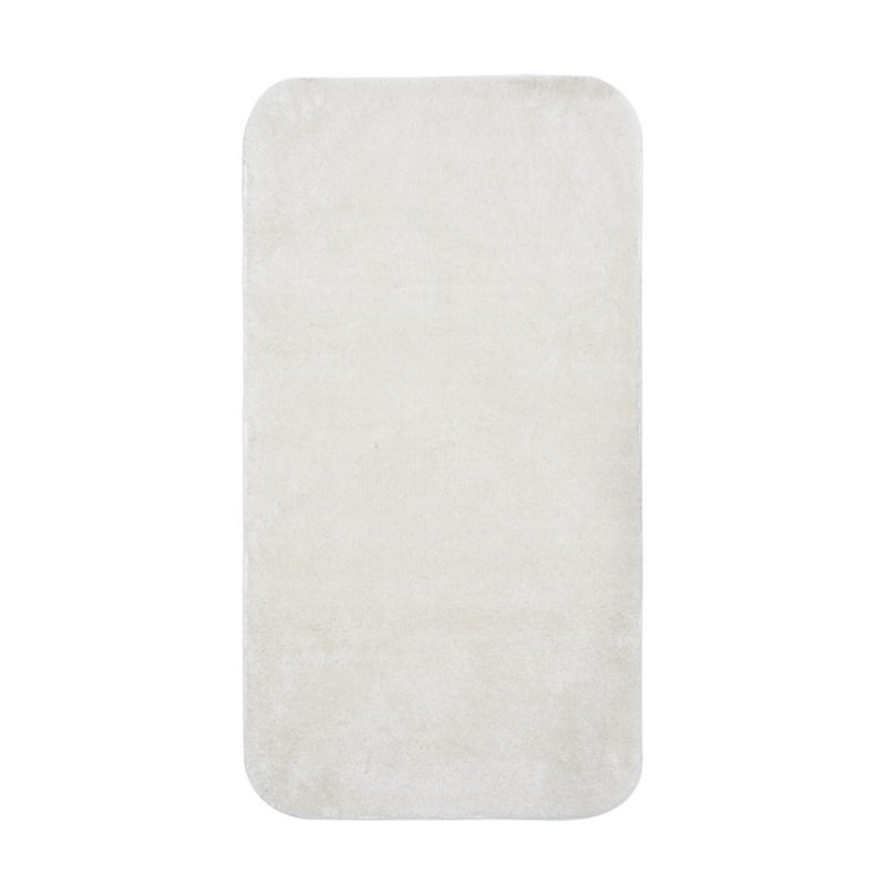 Tapis de bain de qualité supérieure, blanc os, 22,4 po x 39,4 po | 100% polyamide, 0,5 po de hauteur, antibactérien, antidérapant, lavable à la machine à 86 ° F | Idéal pour le confort et la sécurité de la salle de bain, design durable et élégant