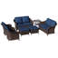 Ensemble de patio extérieur en osier pour 6 personnes avec causeuse, table d'appoint et repose-pieds Alderwood-2082218707
