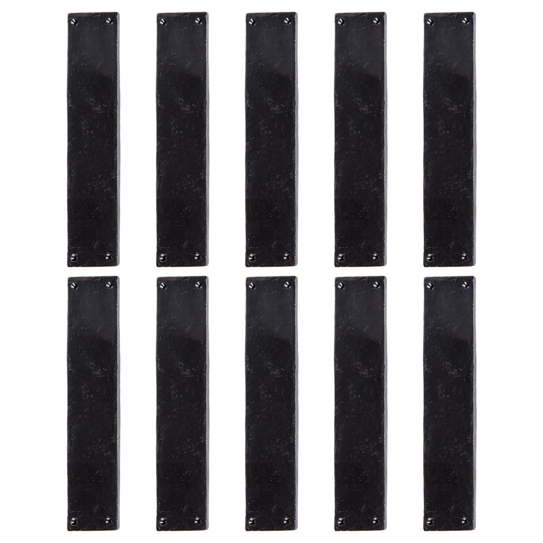 Hammer & Tongs - Rustic Door Push Plate - W65mm x H295mm - Black