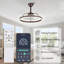 24'' Brown Ceiling Fan with Dimmable LED Light 3 Colour Tone, 6 Speed Quiet DC Motor, App and Remote Control-1124976825