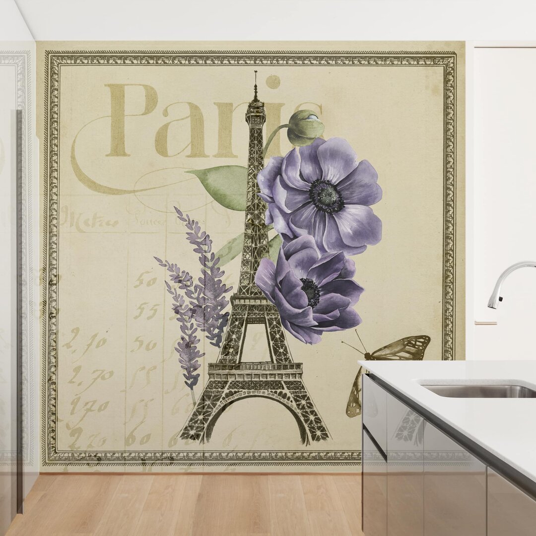 Matte Wandtattoo Paris Collage Eiffelturm 3,36 m x 336 cm