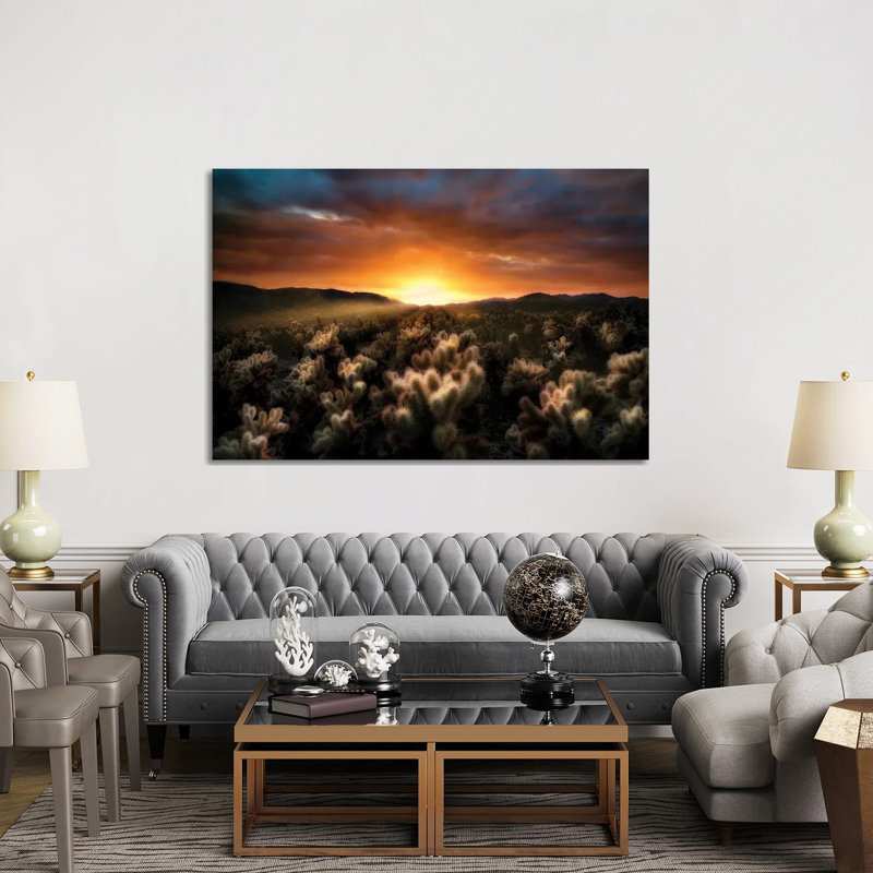 Cholla Sunrise by Dennis Frates - Gallery-Wrapped Canvas Giclée on Canvas, 20.32 cm H x 30.48 cm W, No Frame