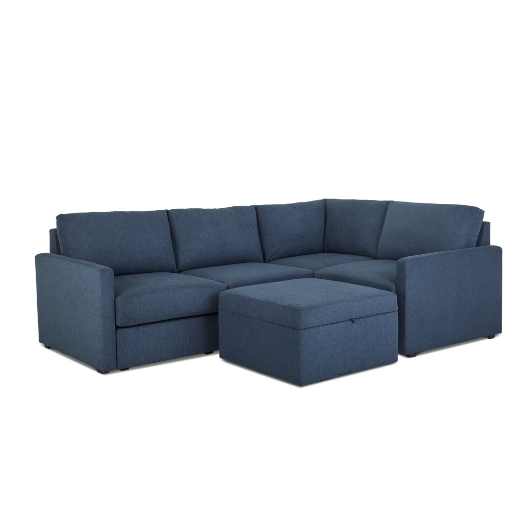 Flex 4 - Piece Upholstered Modular Sectional with Storage Ottoman Flexsteel 