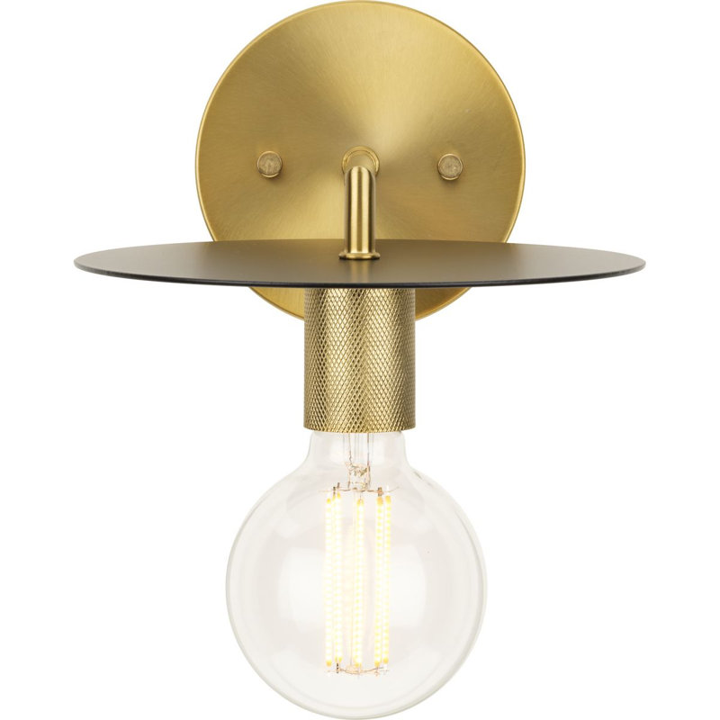 Steel Armed Sconce, Brushed Bronze