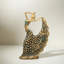 Statue de femme paon dansant en résine, décoration dorée rétro