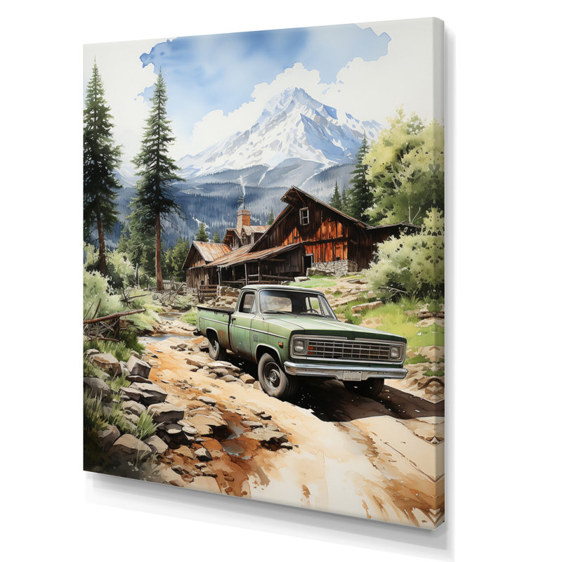 Arroliga Pickup Truck Retreat - impression, H 40 po x l 30 po x P 1,5 po, Toile tendue