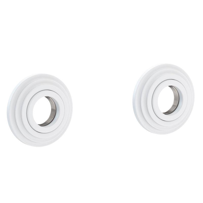 Astor Grab Bar Tube with Decorative Rings, 27" W, Matte White