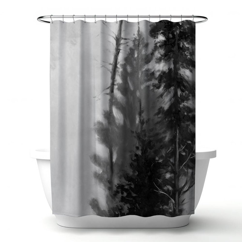 Shower Curtain LA64 – Polyester Shower Curtain, Dye Sublimation Print, 71" W × 74" L