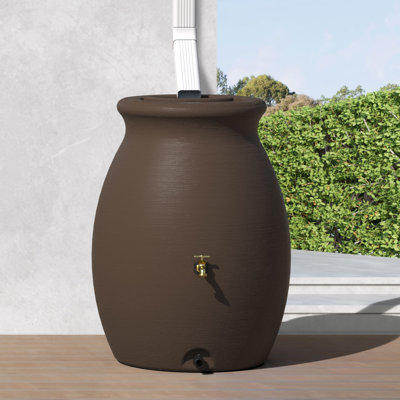 Baril de pluie 50 gallons à fond plat avec robinet en laiton