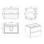 Armoire murale sans bassin en gris, mode deux tiroirs, révélation moderne et minimaliste, construction robuste, comportement de nettoyage facile, lavabo gris à montage mural, 2 styles,-326514551