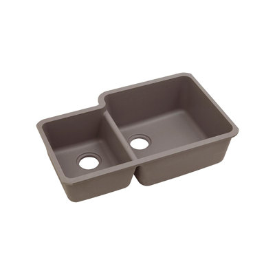 Quartz Classic 33" x 20-11/16" x 9" Double Basin Undermount Kitchen Sink