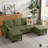 100.79" Corduroy Large U Shaped Sofa With 2 Storage Ottomans-160345071