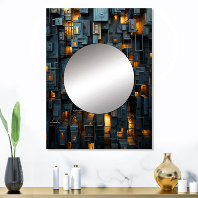 Copper Canyons Skycrapers Cityscape - miroir mural gratte-ciel, miroir décoratif industriel, impression d'art en métal