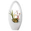 Support à fleurs moderne et décoratif pour centre de table en forme de vase ovale blanc pour salon, vestibule ou salle à manger, 40 po
