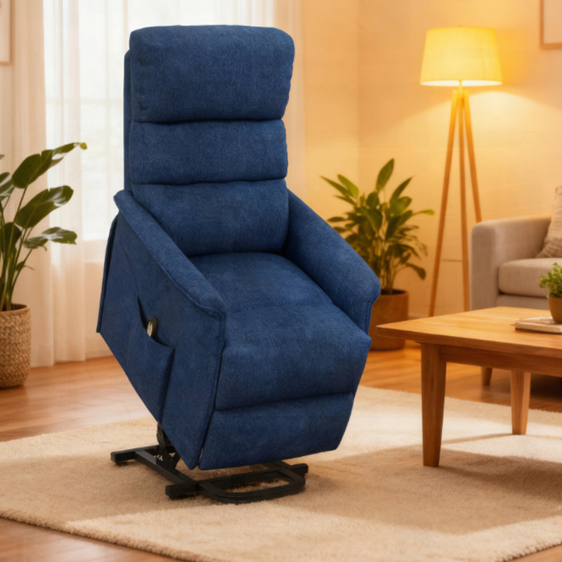 Fauteuil inclinable électrique avec télécommande, Bleu très foncé