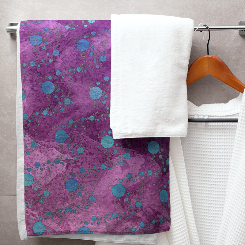 Serviette de bain Planets and Stars, Rose / Bleu