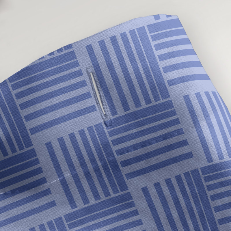 Rideau de douche simple basketweave rayures classic, Bleu / Gris