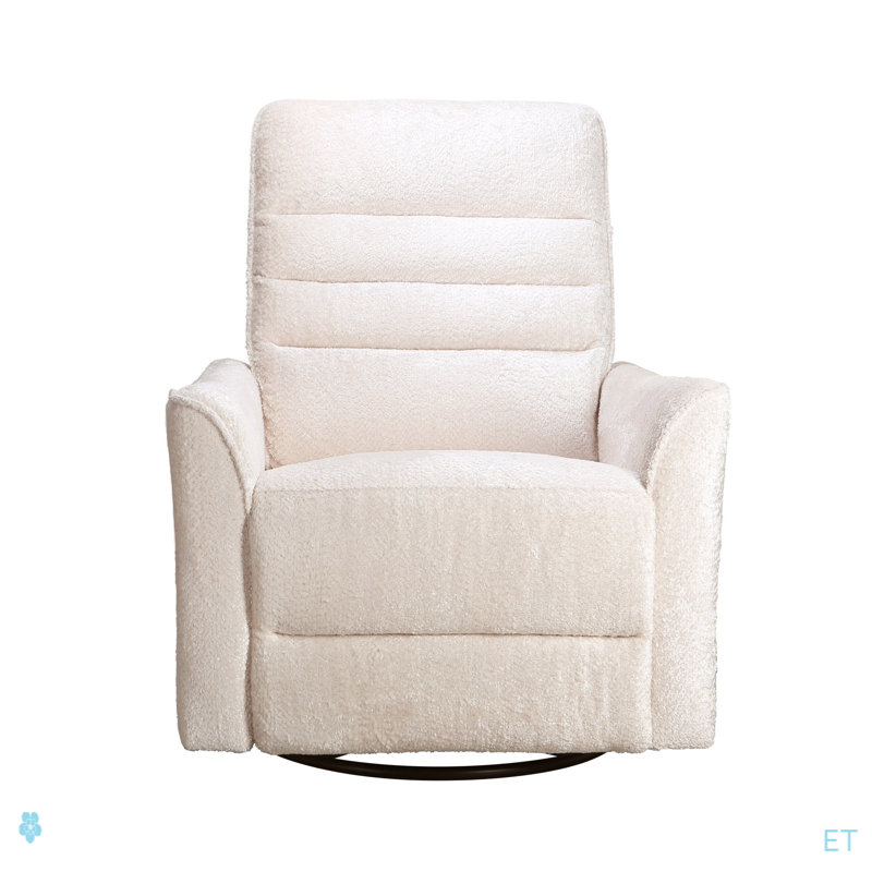 Fauteuil inclinable pivotant en chenille ivoire
