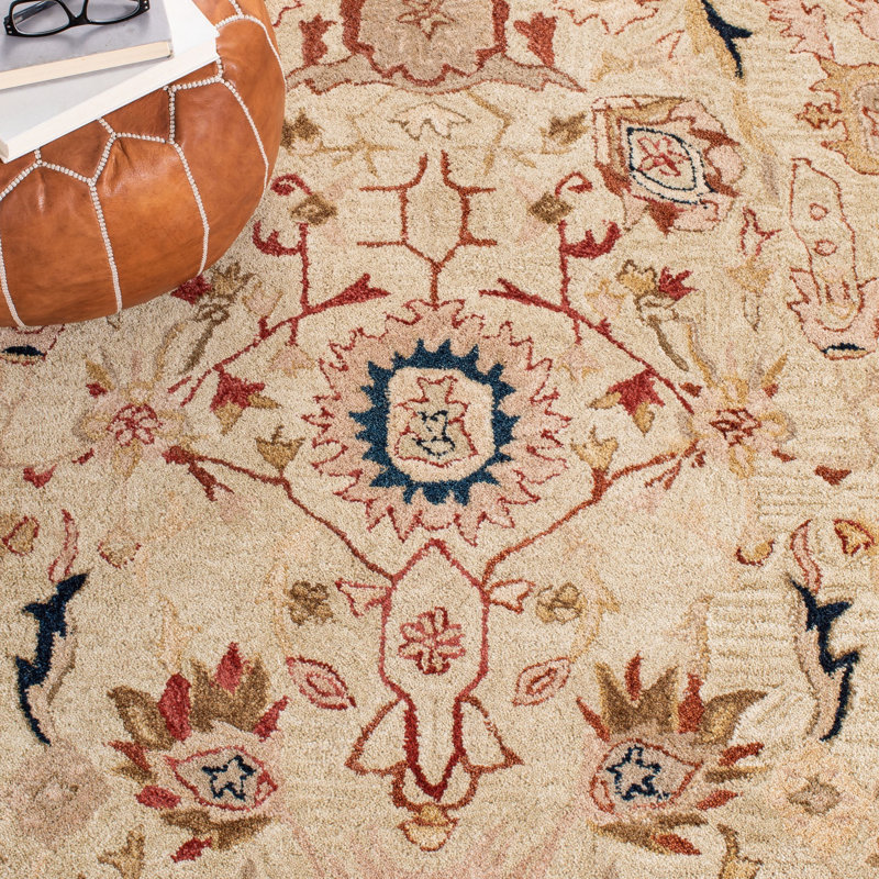 Tapis oriental en laine touffeté à la main Tingley, Rond 6 pi