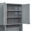 Lit escamotable simple simple avec placard, tiroirs et bureau - gris