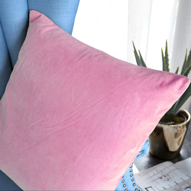 Housse de coussin carré, 20 po X 20 po, Rose quartz