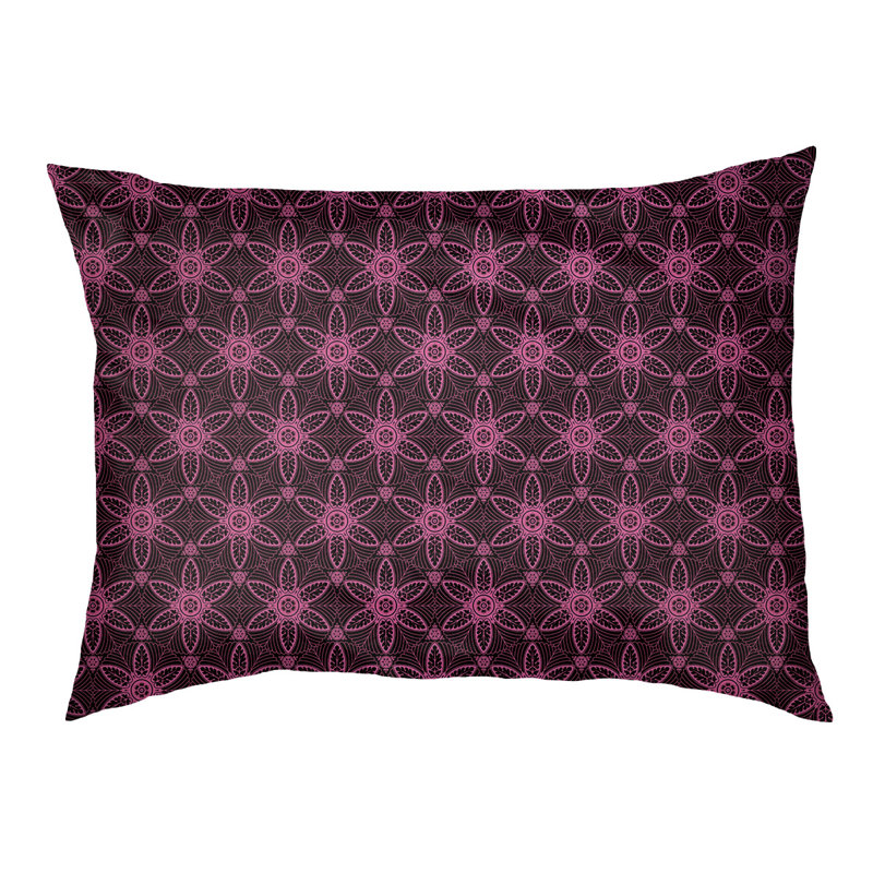 Oreiller Byrge, Noir / rose, Très grand (l 52 po x P 42 po x H 17 po)