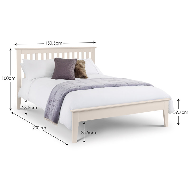 Fleming Solid Wood Bed, Double (4'6), Ivory