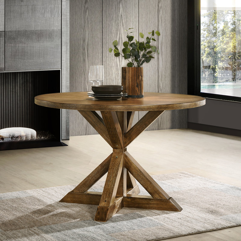 Table de salle à manger Cross-Buck, Brun
