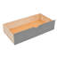 Lit superposé simple au-dessus de double gris avec tablette, 2 tiroirs et rangement d'escalier gris. Offrez une chambre à coucher confortable-454231261