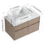 Meuble-lavabo mural 32 po avec lavabo en céramique et panneau plat en PVC, 2 portes à fermeture douce et 1 tiroir, emballage KD, panneau de particules-130817845