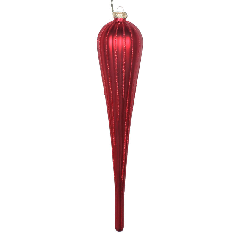 Ornement de Noël mat à paillettes, Rouge